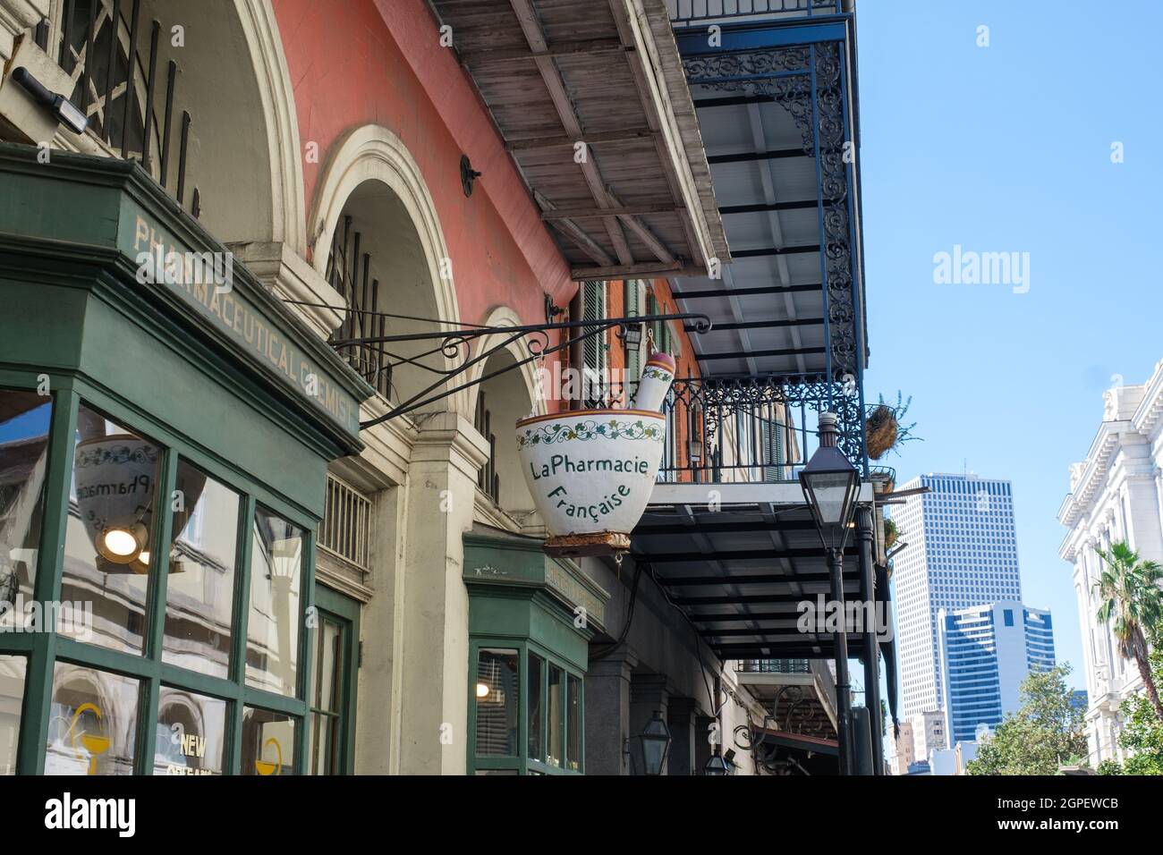 NEW ORLEANS, LA, USA -SEPTEMBER 26, 2021: New Orleans Pharmacy Museum on Chartres Street Stock Photo