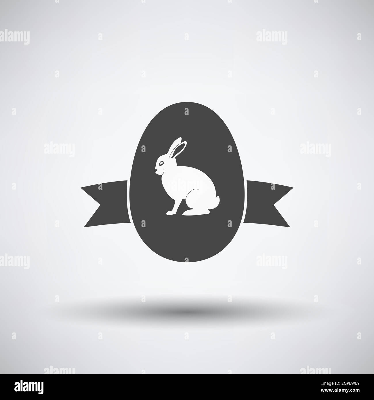Easter Egg With Ribbon Icon Stock Vector