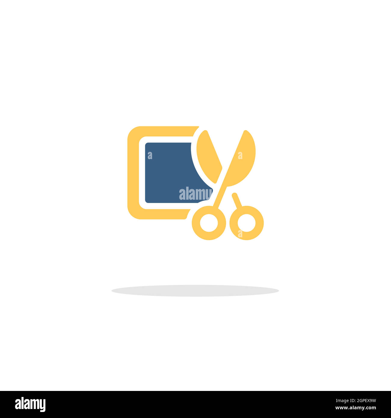 Discount coupon. Cutout ticket and scissors. Icon with shadow. Commerce
