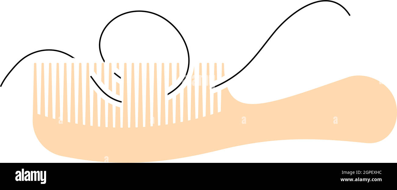 Hair In Comb Icon Stock Vector