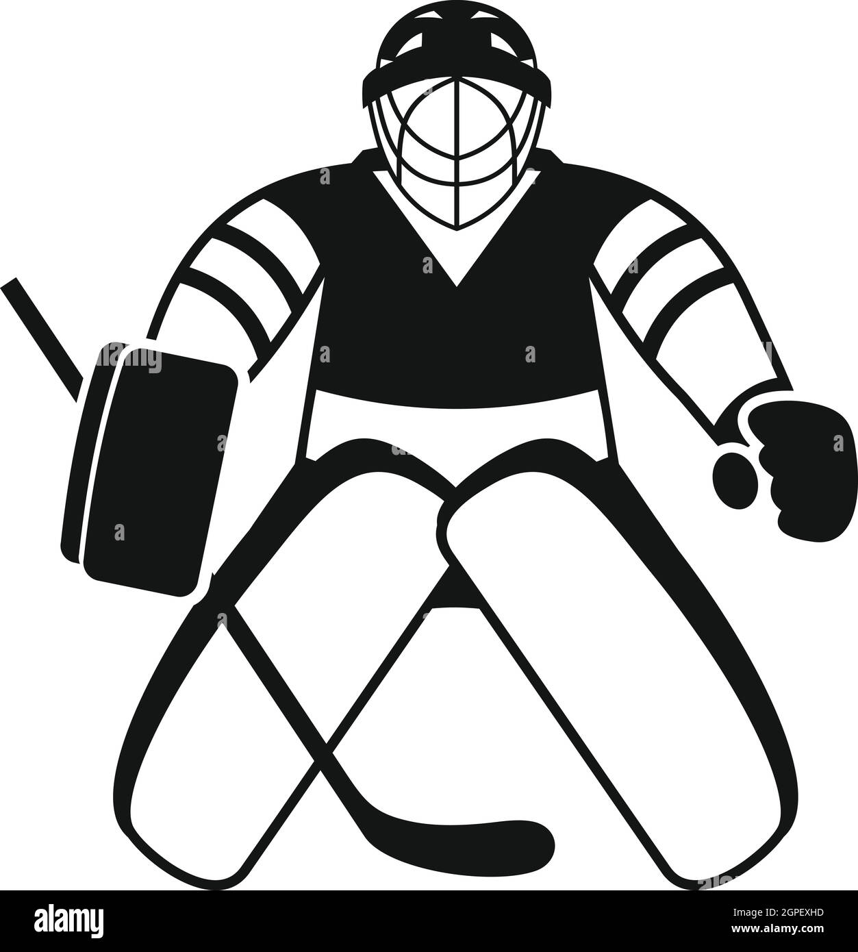 Hockey goalkeeper icon, simple style Stock Vector