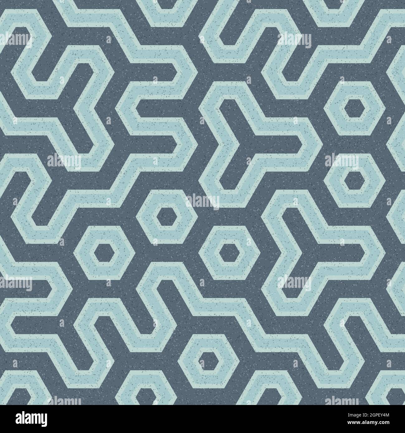 Computer-generated Hexagon Tile Connection art background design illustration Stock Vector