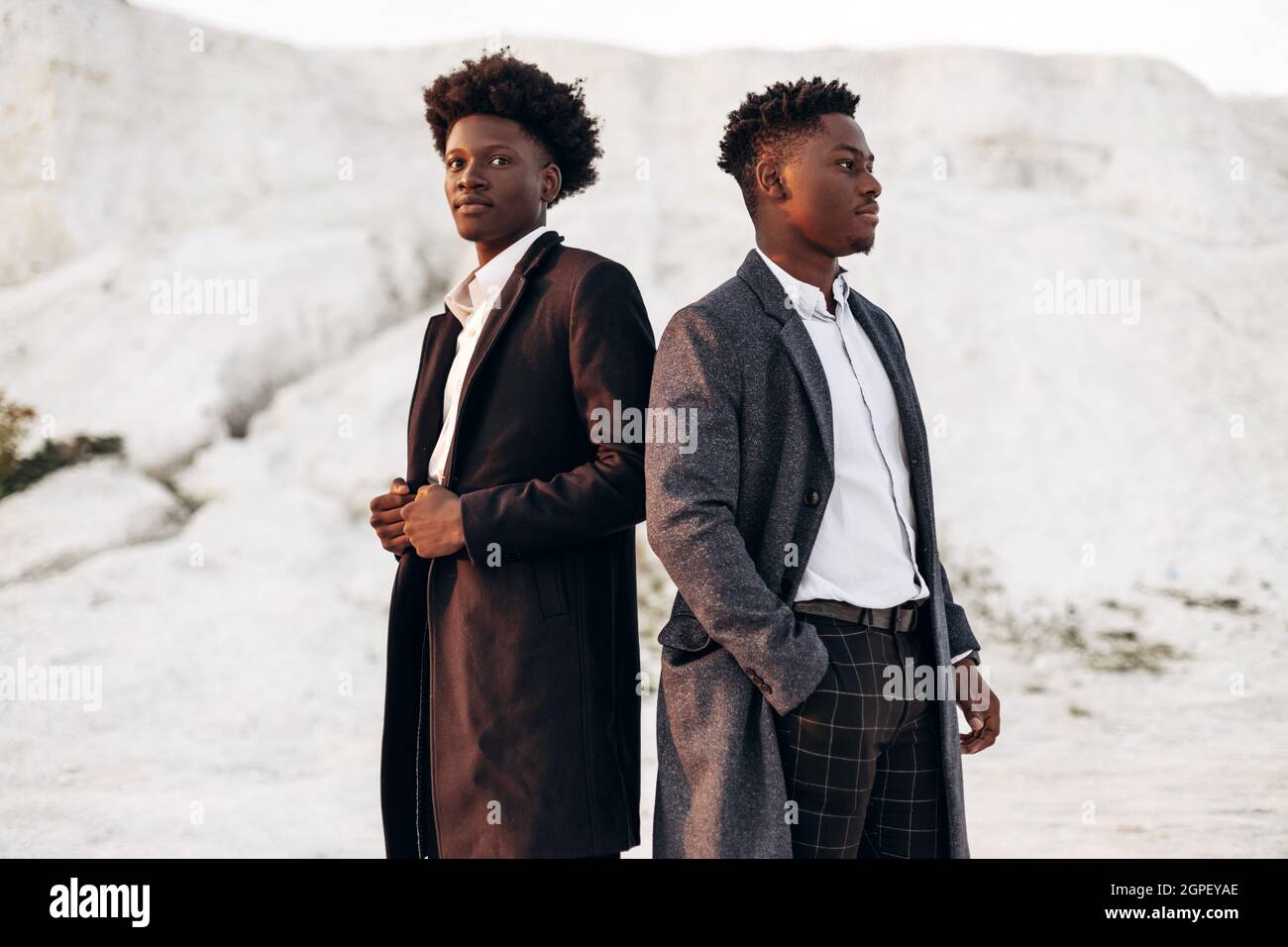 Two handsome stylish African American 