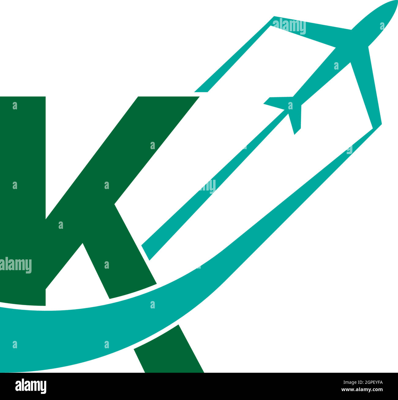 Letter K with plane logo icon design vector Stock Vector