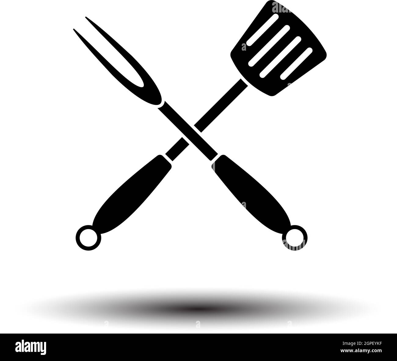 https://c8.alamy.com/comp/2GPEYKF/crossed-frying-spatula-and-fork-icon-2GPEYKF.jpg