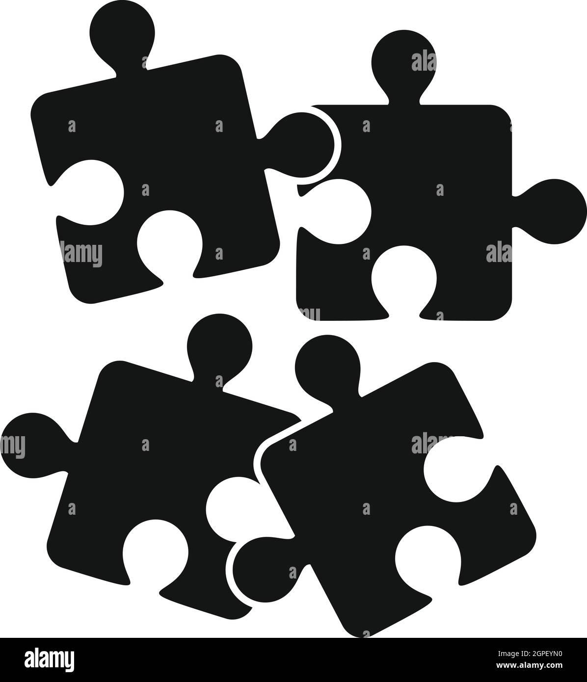 Jigsaw puzzles icon, simple style Stock Vector