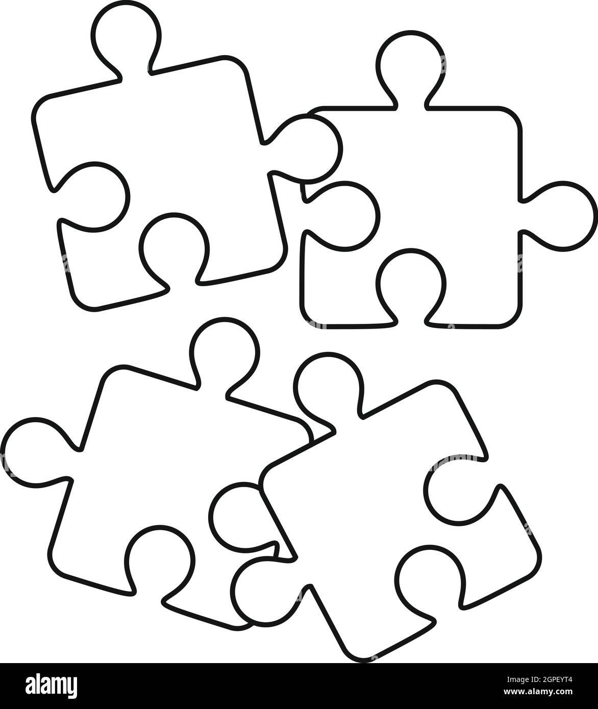 Jigsaw puzzles icon, outline style Stock Vector