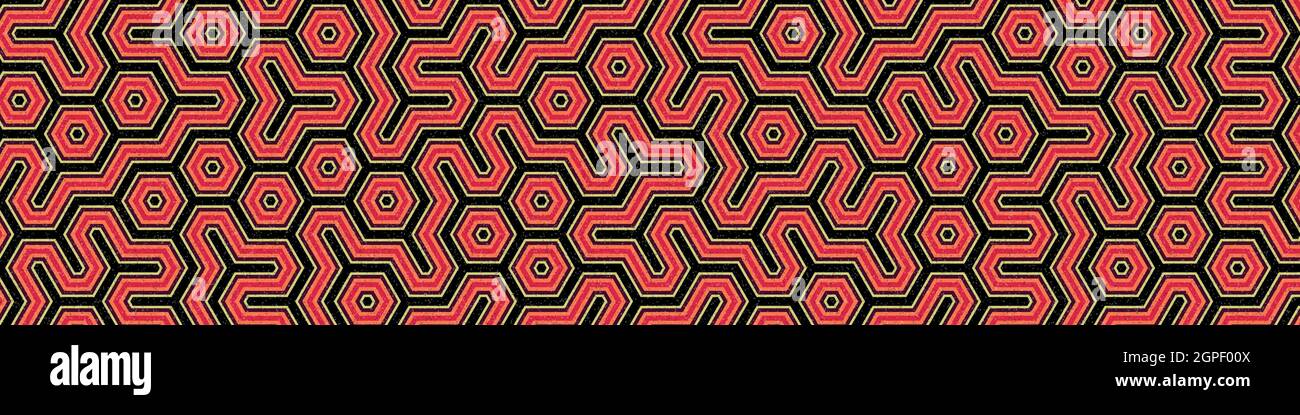 Computer-generated Hexagon Tile Connection art background design illustration Stock Vector