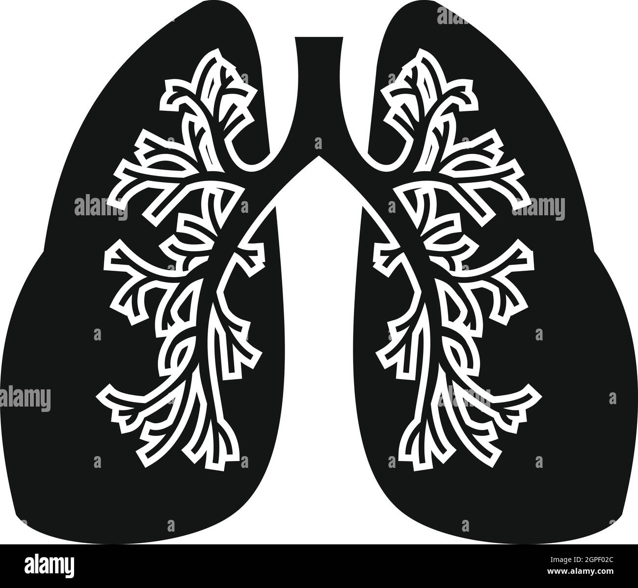 Lungs icon, simple style Stock Vector
