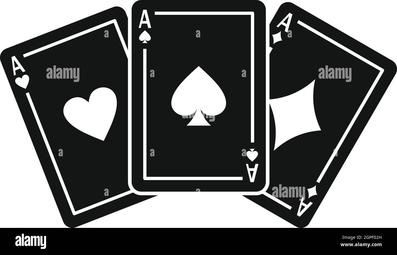 Three aces playing cards icon hi-res stock photography and images - Alamy