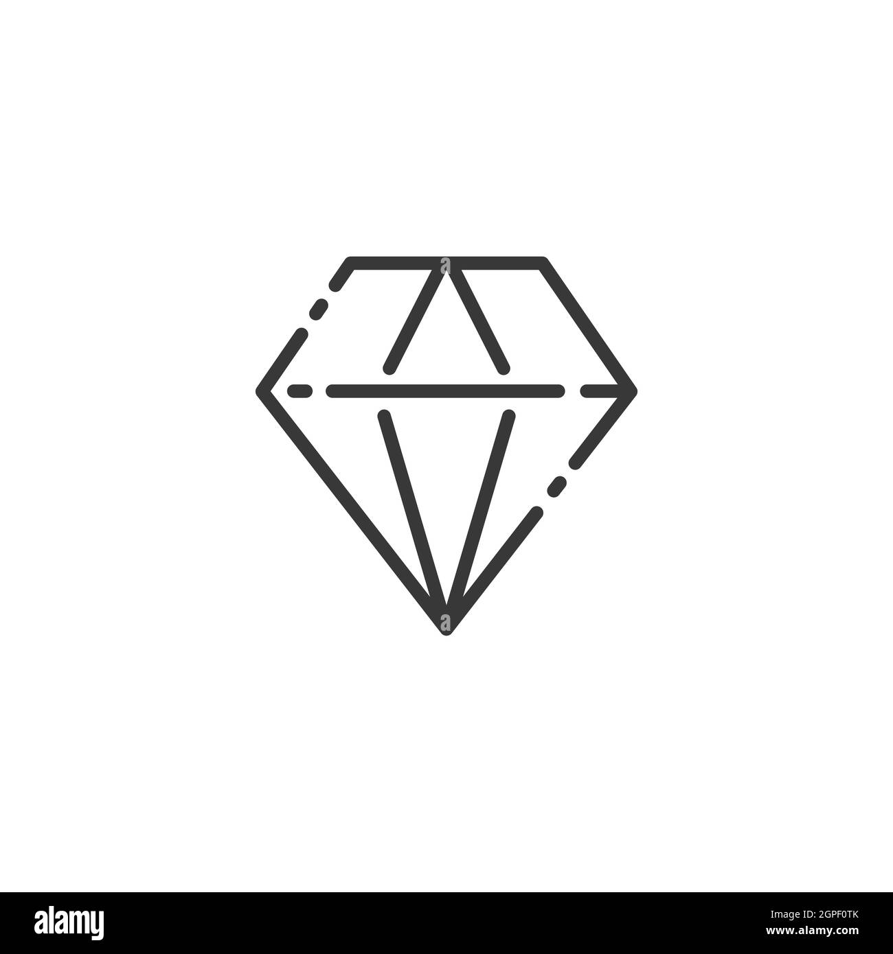 Diamond thin line icon. Jewelry and luxury. Outline commerce vector illustration Stock Vector