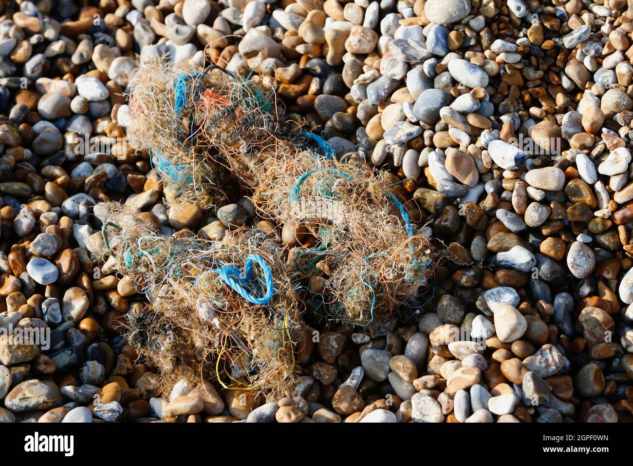 England, Kent, Dungeness, Flotsam and Jetsam on the pebble beach. Stock Photo