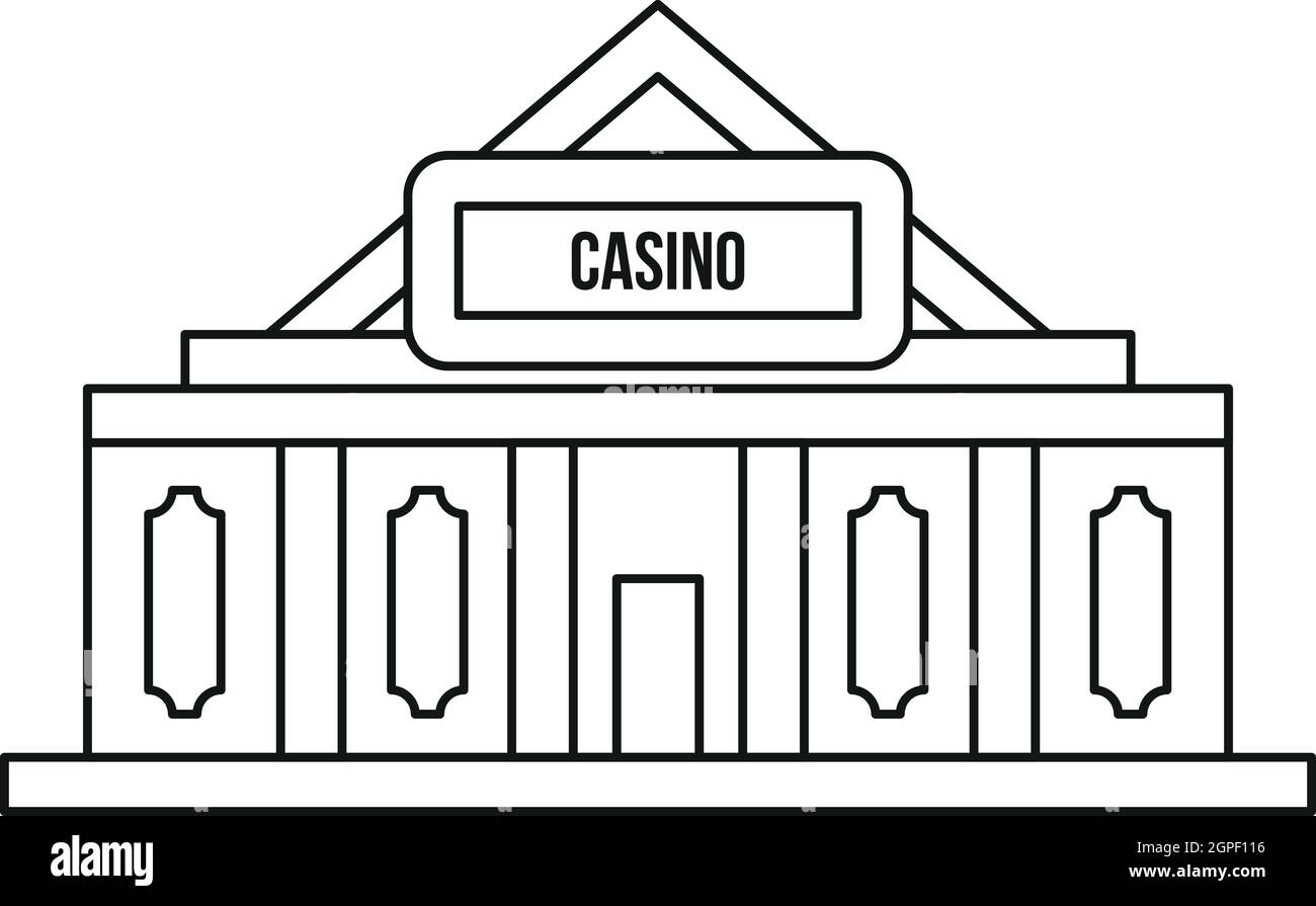 Casino icon, outline style Stock Vector
