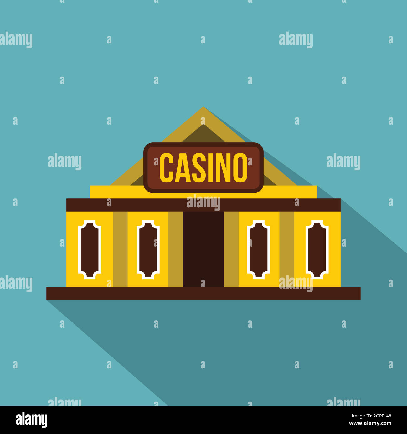 Casino building icon, flat style Stock Vector