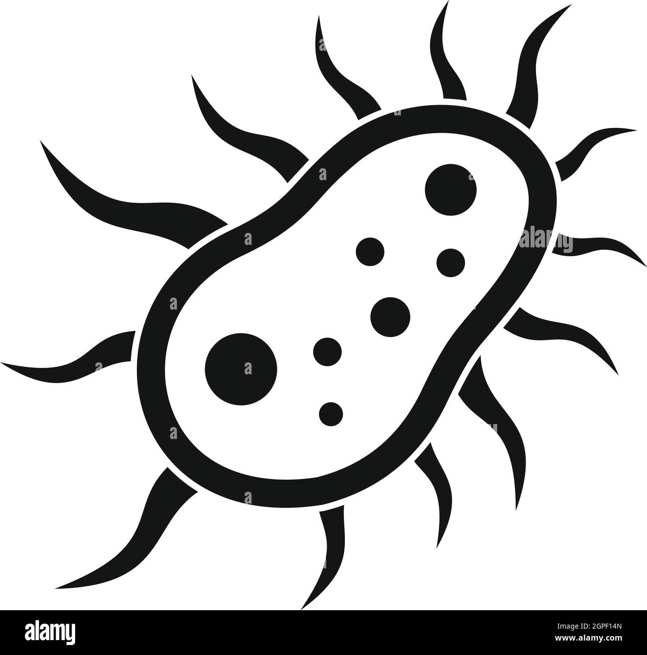 Bacteria centipede icon, simple style Stock Vector