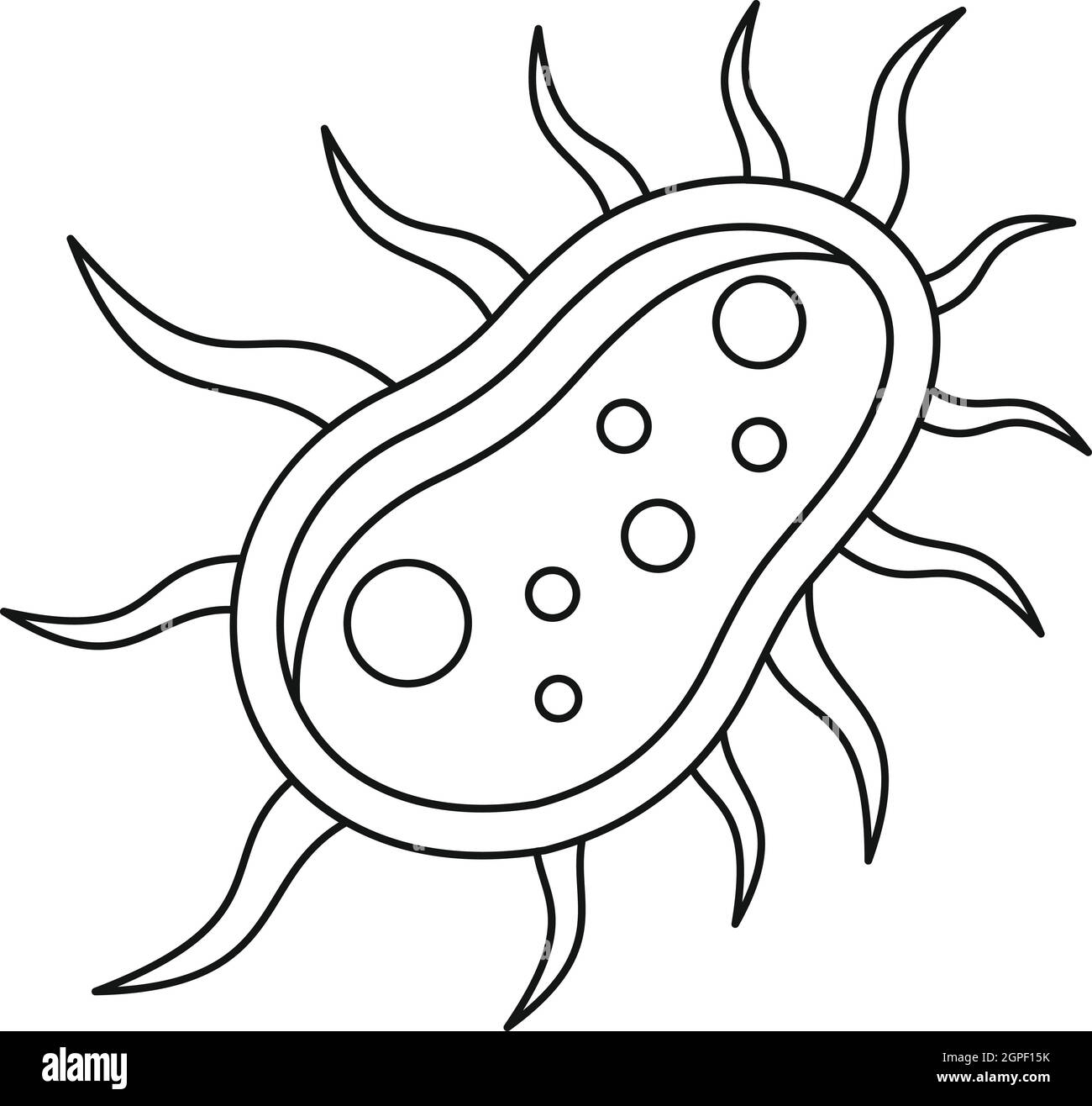 Bacteria centipede icon, outline style Stock Vector