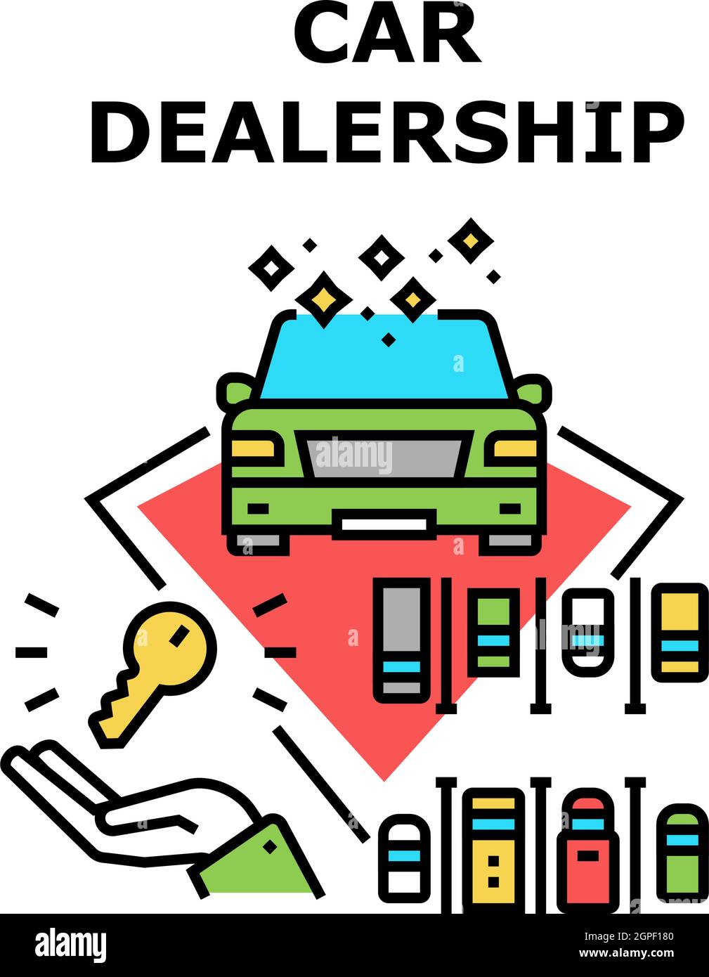 Car Dealership Vector Concept Color Illustration Stock Vector
