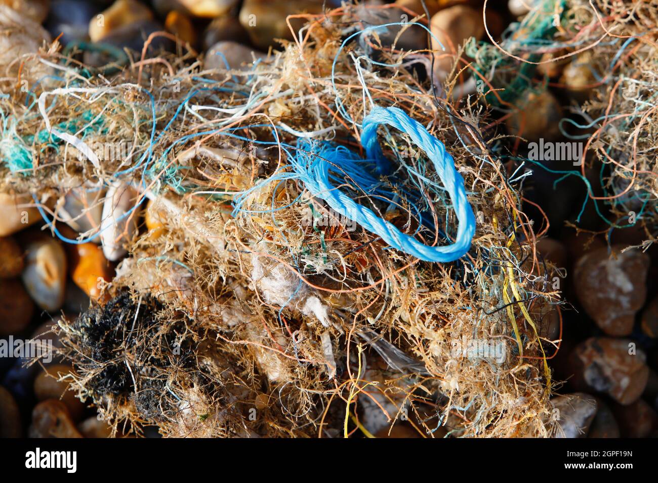 England, Kent, Dungeness, Flotsam and Jetsam on the pebble beach Stock