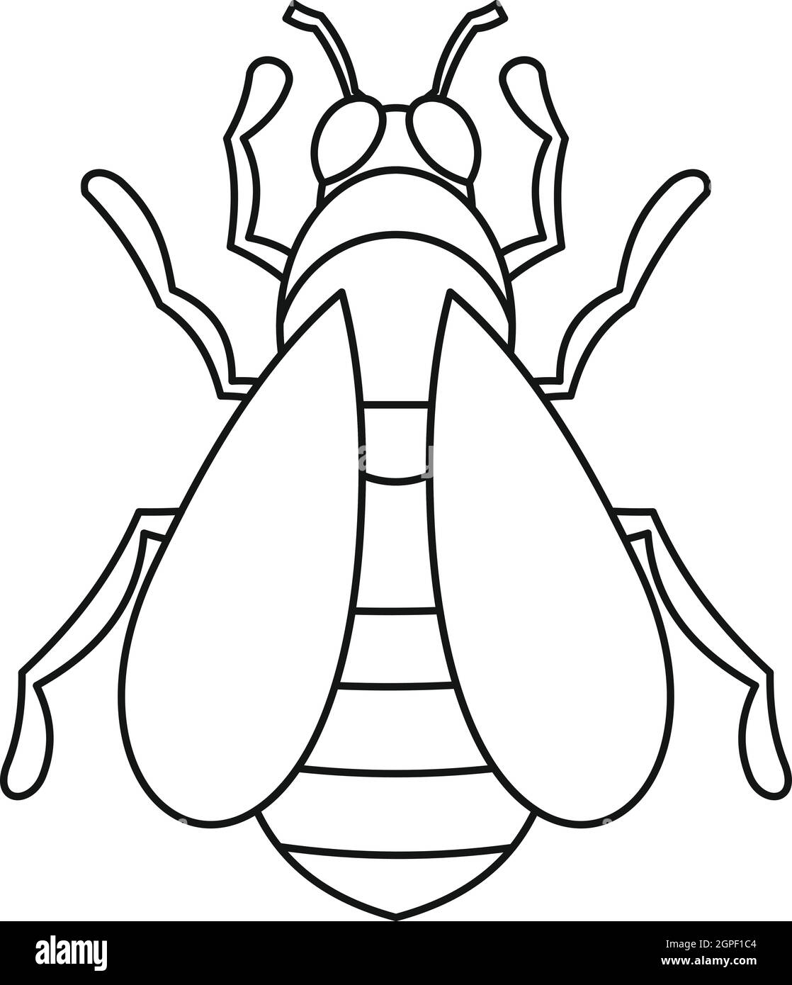 Bee icon, outline style Stock Vector