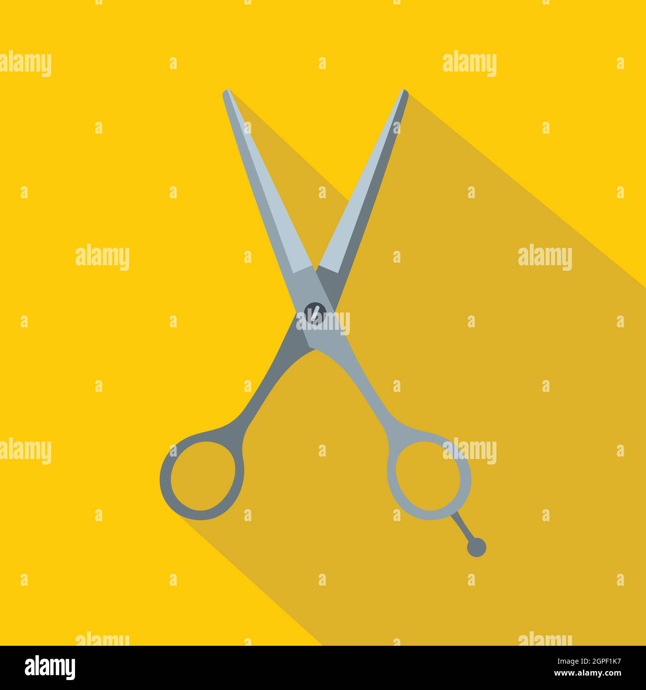 Hair cutting scissors icon, flat style Stock Vector