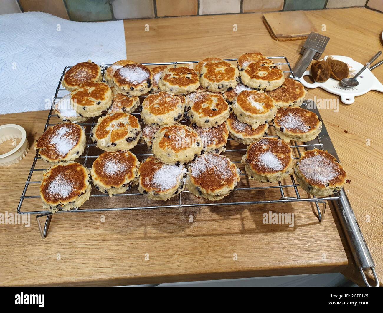 Welsh cakes also known as bakestones or griddle cakes a traditional