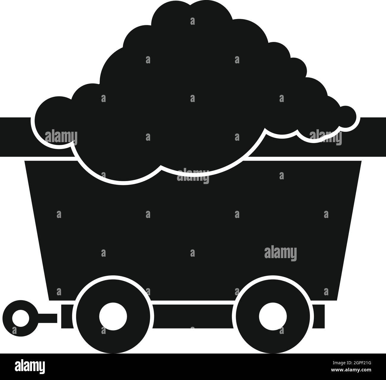 Cart on wheels with coal icon, simple style Stock Vector Image & Art ...