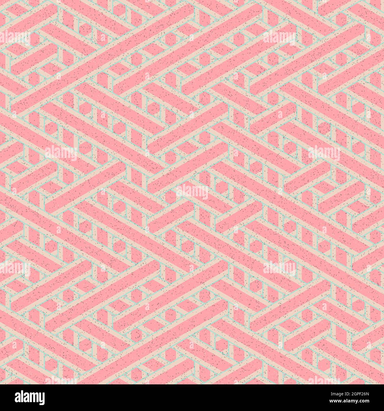 Computer-generated Hexagon Tile Connection art background design illustration Stock Vector