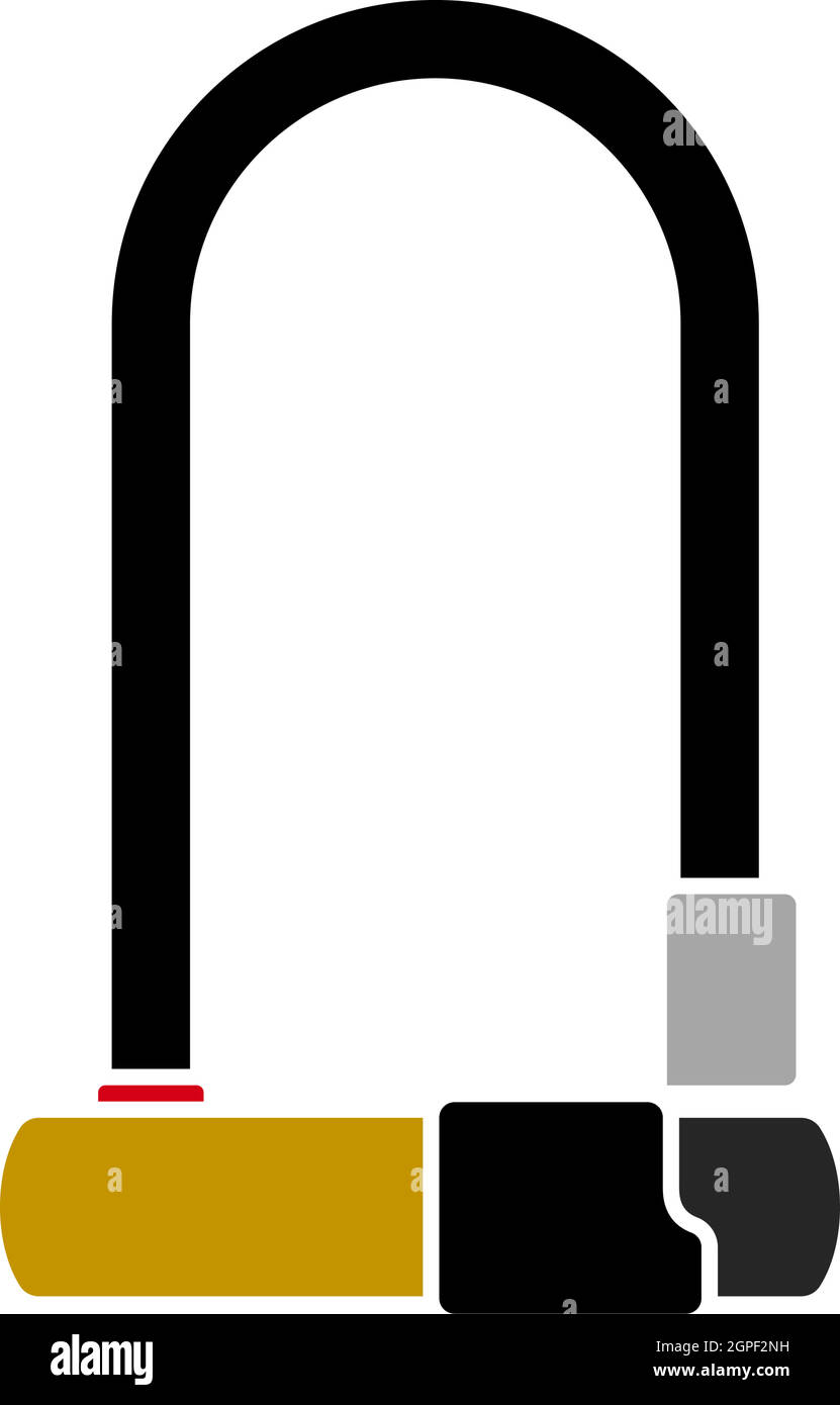 Bike Lock Icon Stock Vector