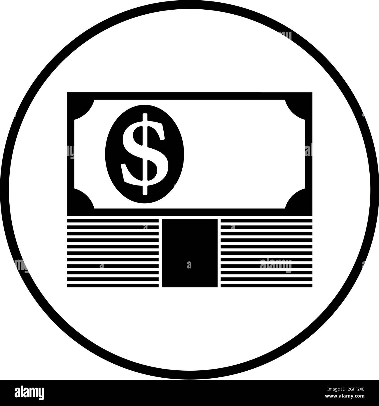 Banknote On Top Of Money Stack Icon Stock Vector Image & Art - Alamy