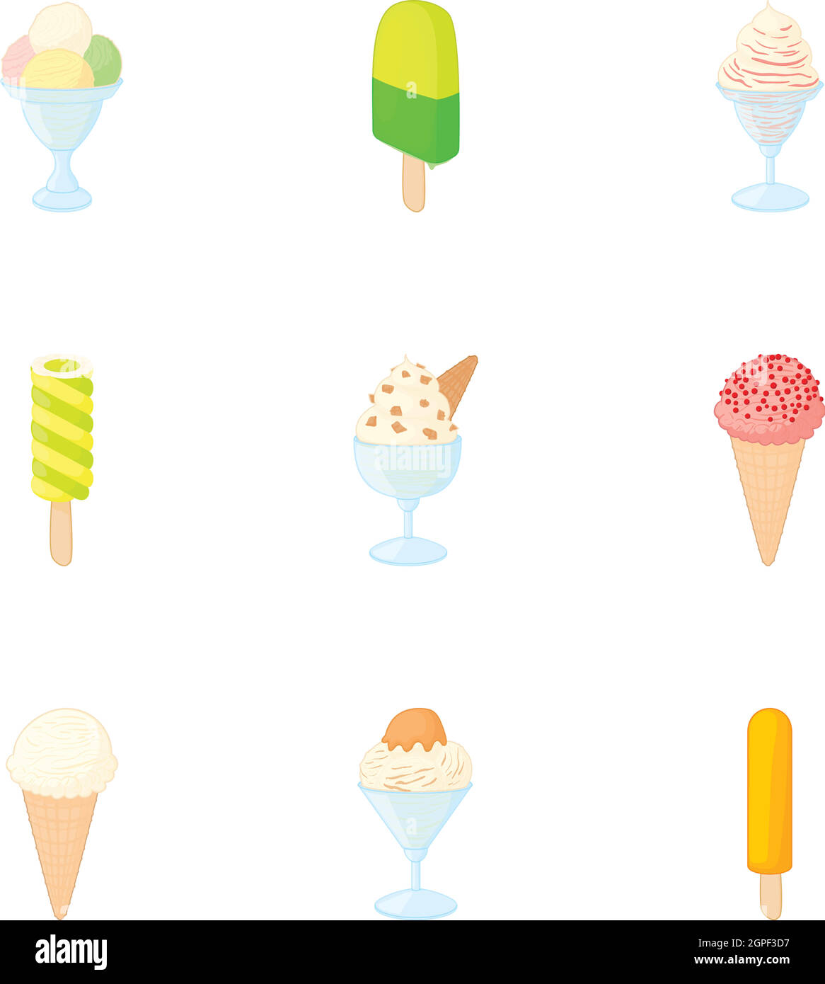 Frosty sweetness icons set, cartoon style Stock Vector Image & Art - Alamy