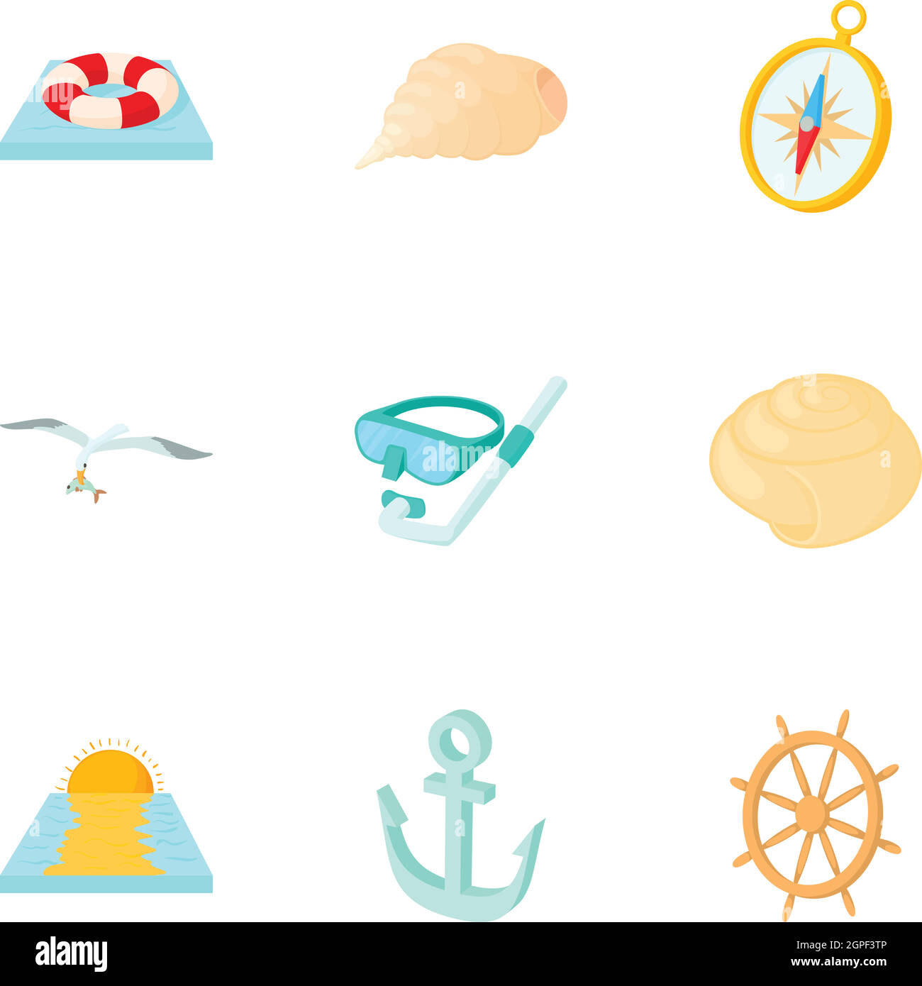 Holiday by sea icons set, cartoon style Stock Vector Image & Art - Alamy