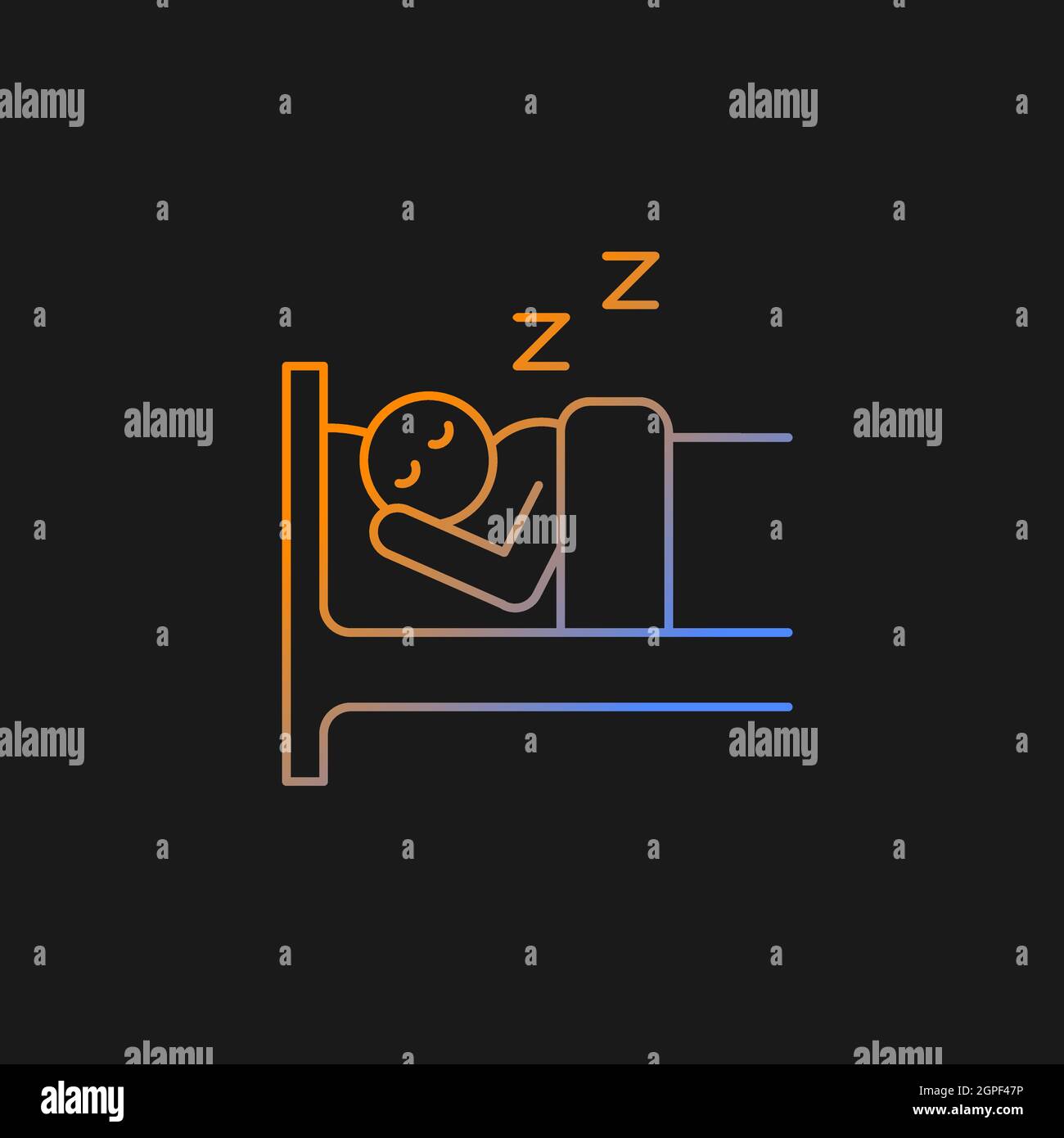 Sleep gradient vector icon for dark theme Stock Vector