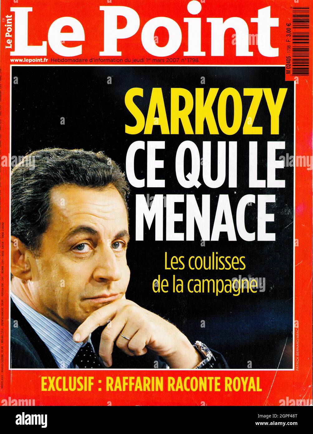 Le Point, Frontpage reading "Can Sarkozy loose ?", France, March 1 2007 Stock Photo