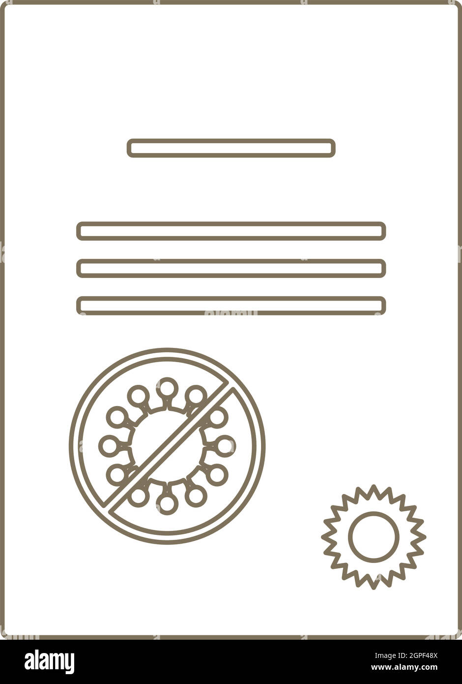 No Coronavirus Certificate Icon Stock Vector