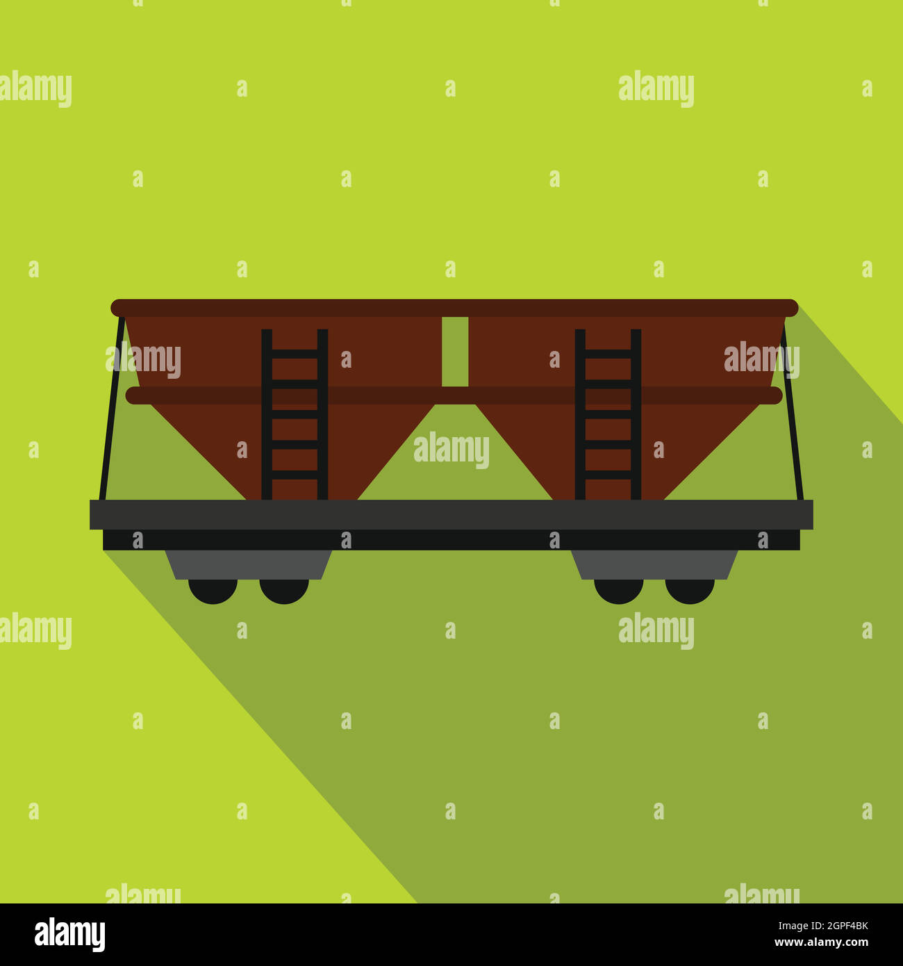 Freight railroad car icon, flat style Stock Vector