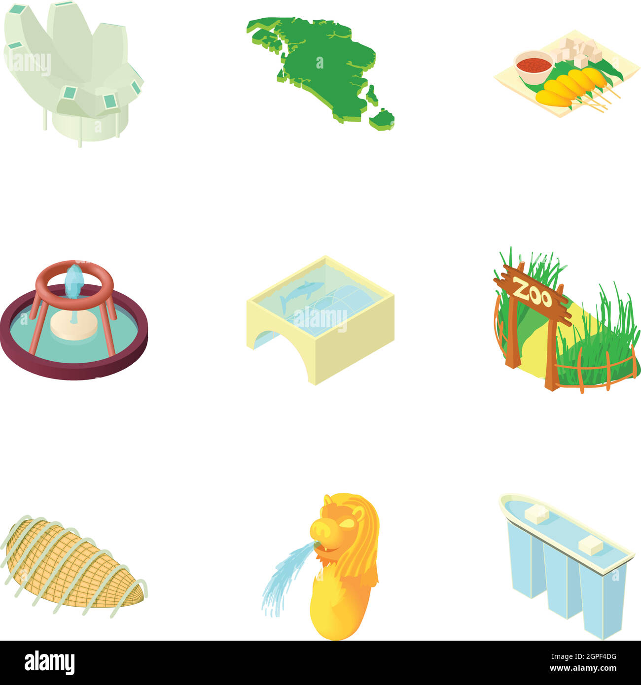 Singapore icons set, cartoon style Stock Vector Image & Art - Alamy