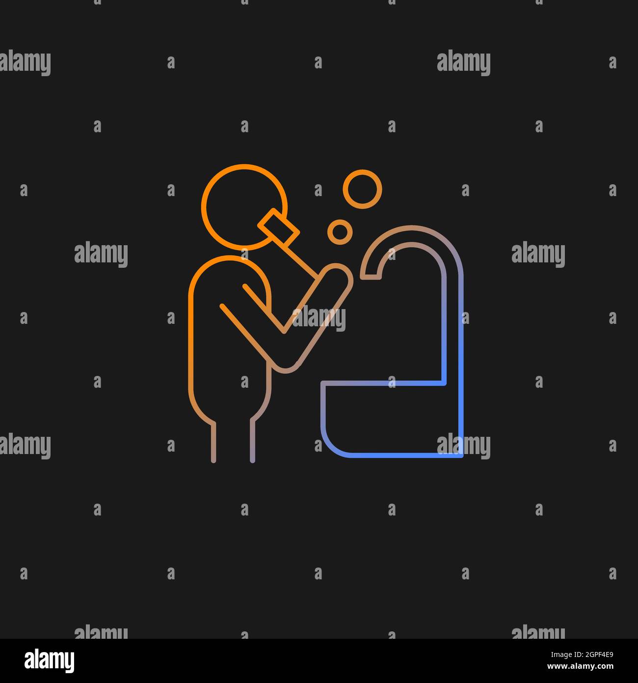 Brush teeth gradient vector icon for dark theme Stock Vector Image ...