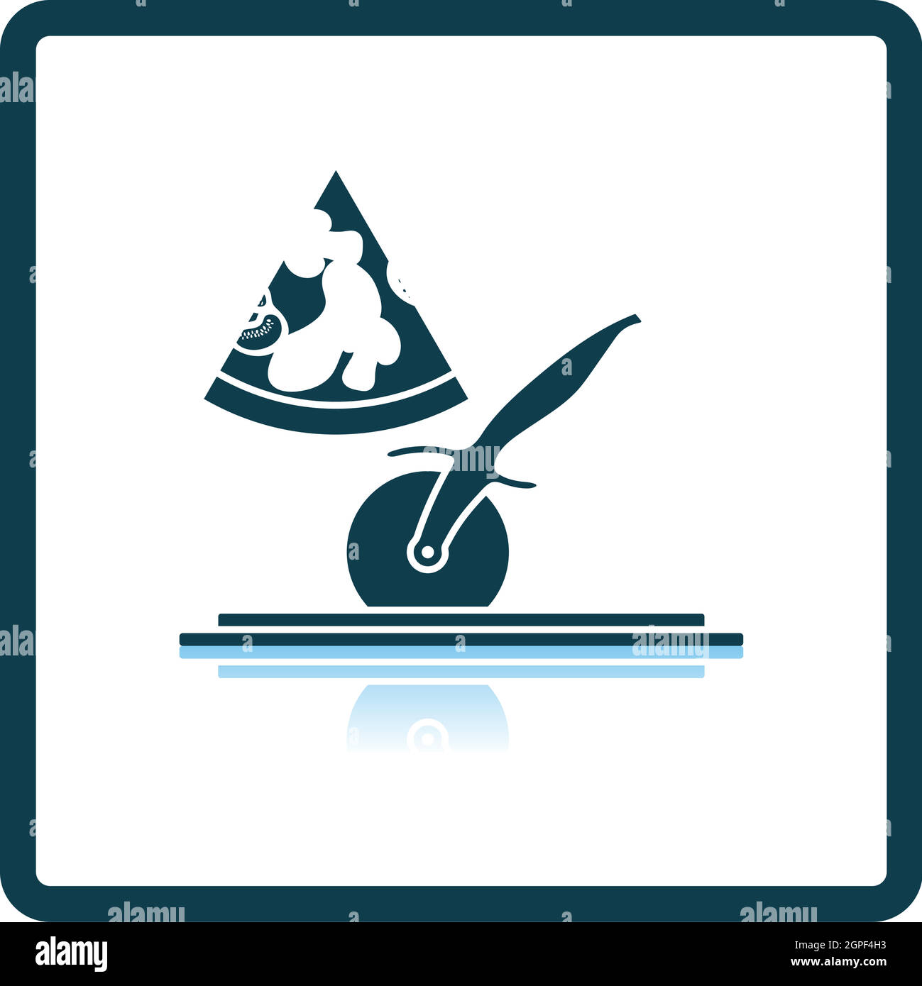 Pizza With Knife Icon Stock Vector