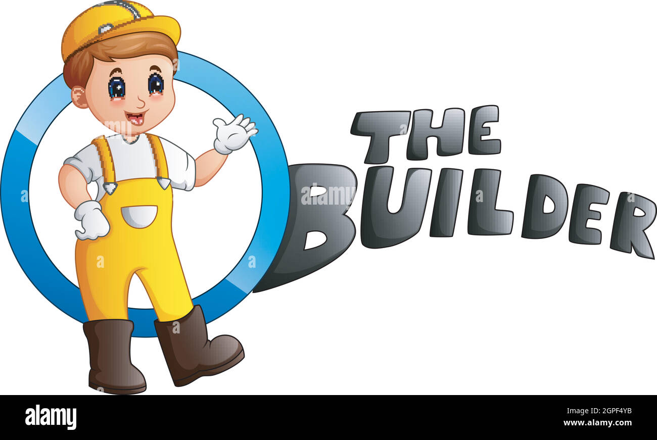 Cartoon man builder with a screwdriver Royalty Free Vector