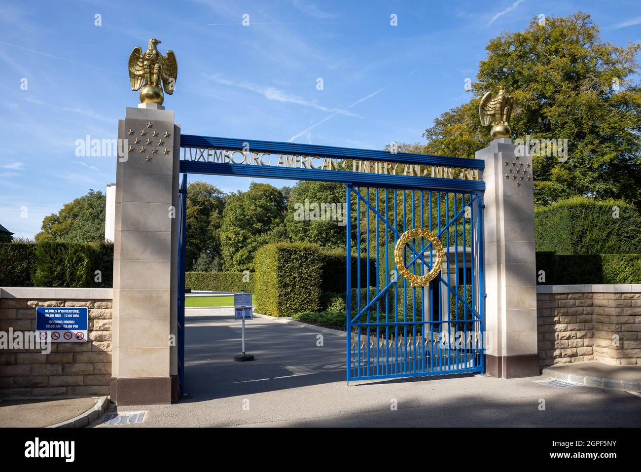 HAMM, LUXEMBURG - September 22, 2021: American Cemetery and Memorial with burial of General third army George S. Patton jr.  in Luxemburg Stock Photo