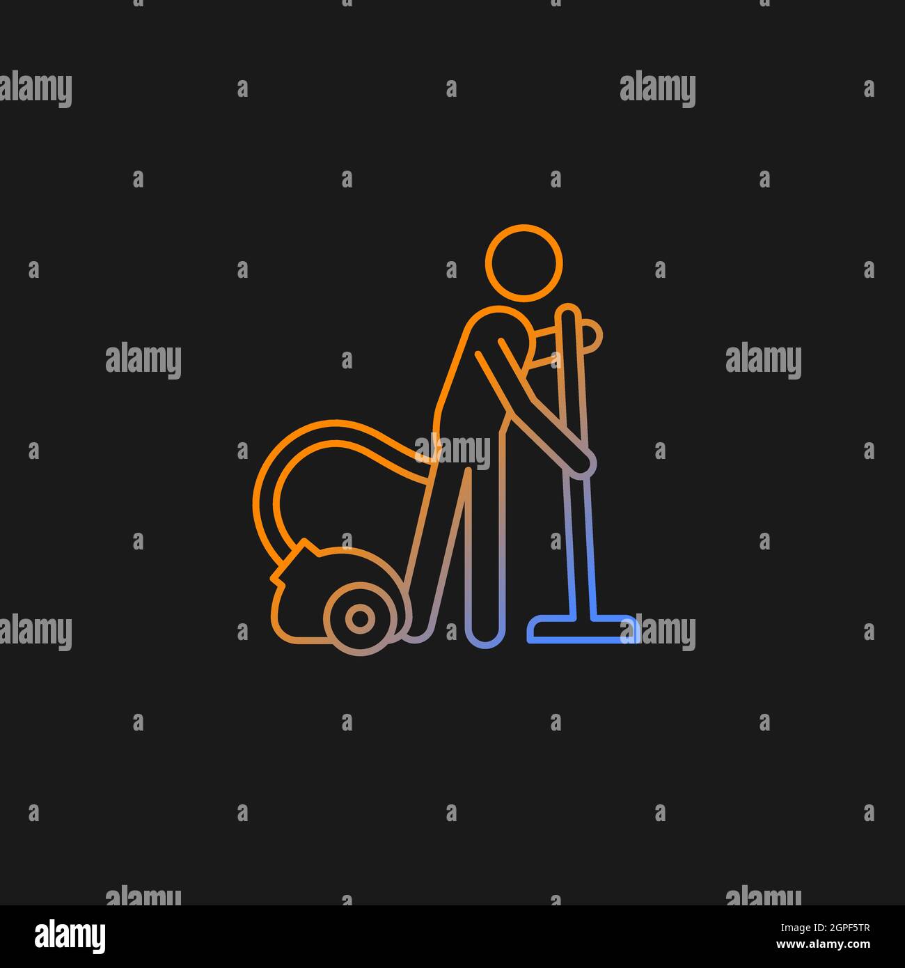 Vacuum cleaner gradient vector icon for dark theme Stock Vector