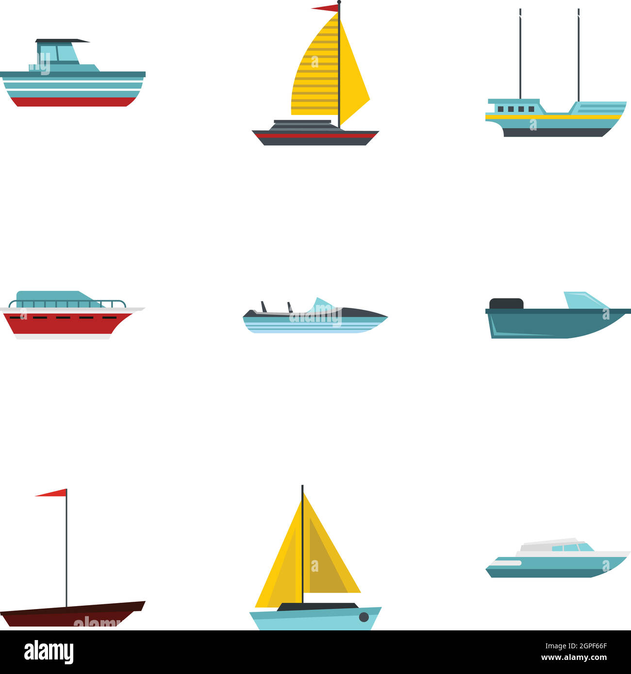 Yacht icons set, flat style Stock Vector Image & Art - Alamy