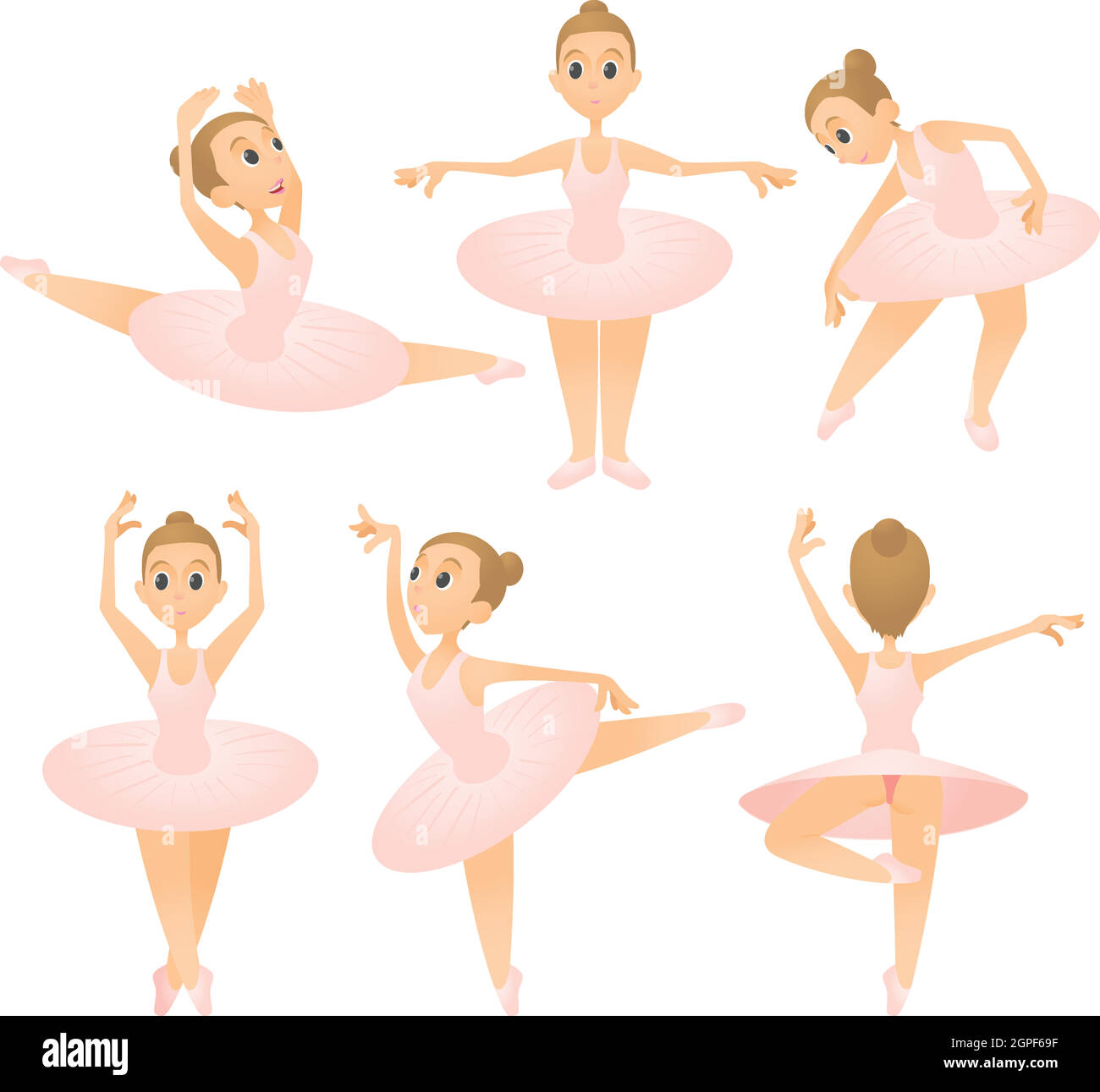 Ballerina girl concept set, cartoon style Stock Vector Image & Art - Alamy