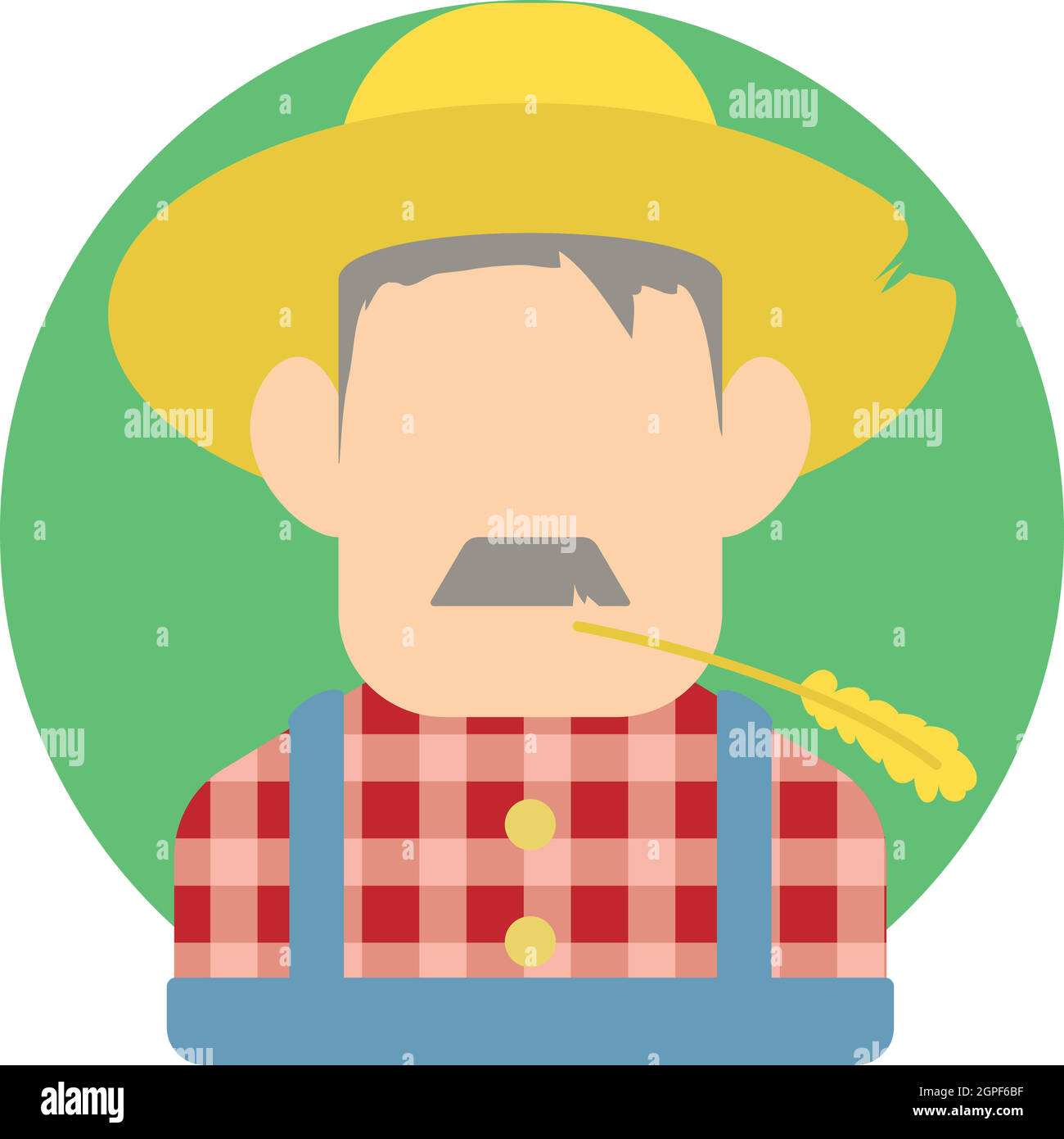 Avatar male farmer icon, flat style Stock Vector Image & Art - Alamy