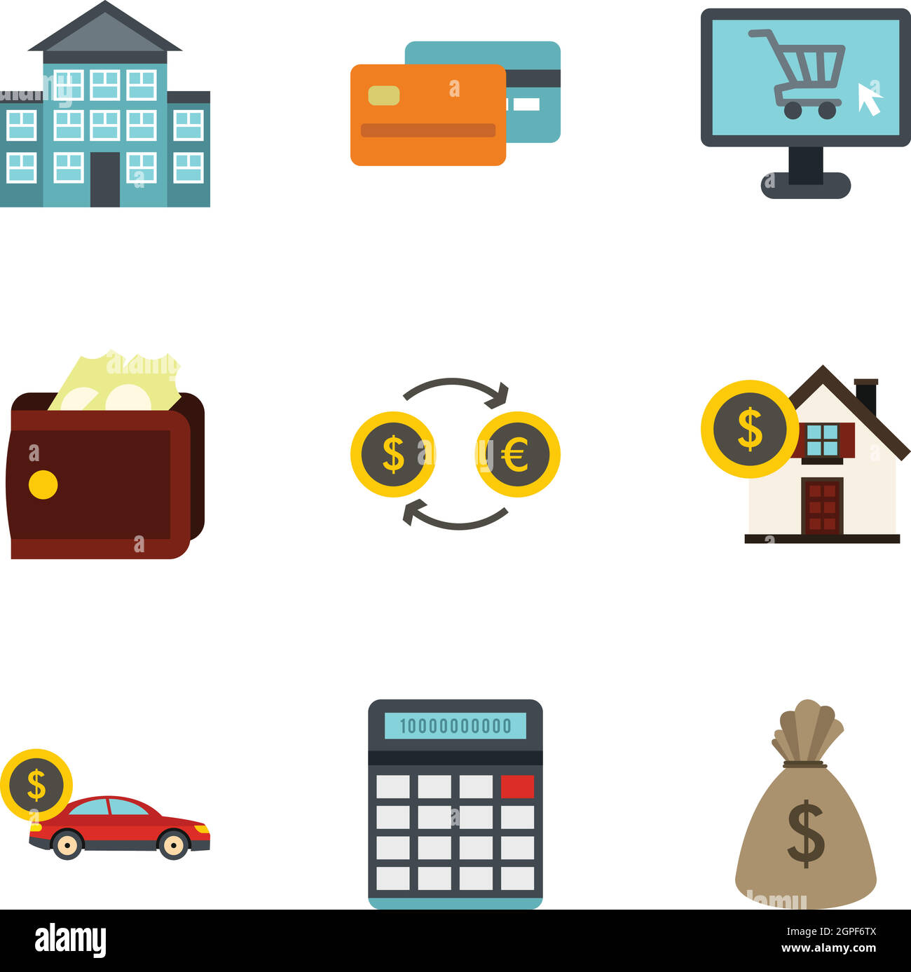 Money icons set, flat style Stock Vector Image & Art - Alamy