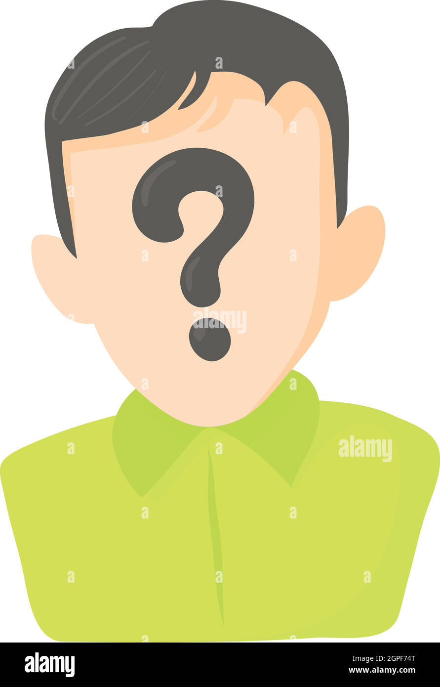 Man question icon, cartoon style Stock Vector