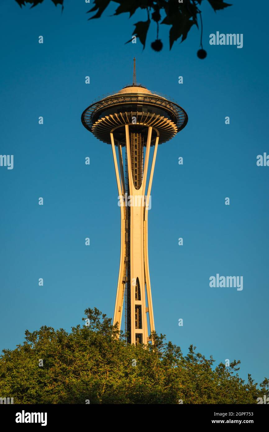 Seattle, WA, US July 5, 2021 View of the iconic Seattle Space Needle