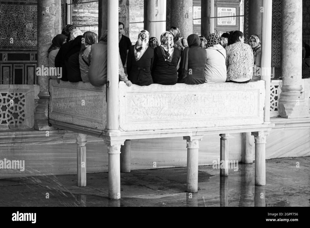 Istanbul, Turkey; May 25th 2013: Muslims visiting Topkapi palace. Stock Photo