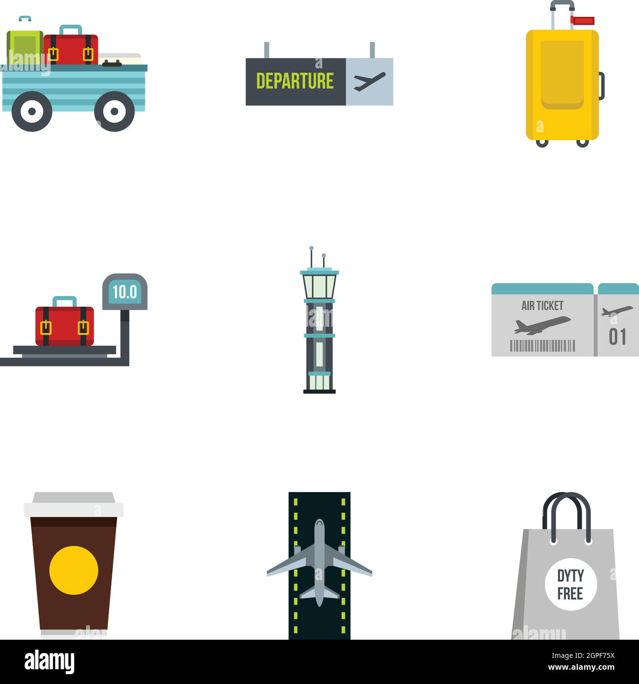 Airport icons set, flat style Stock Vector Image & Art - Alamy