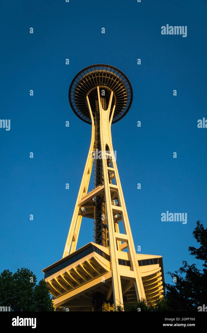 Seattle, WA, US July 5, 2021 View of the iconic Seattle Space Needle